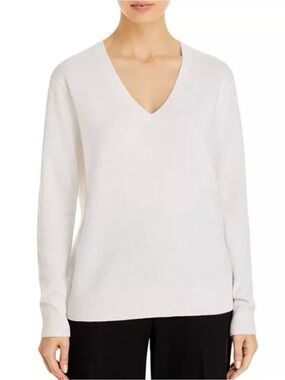 Vince Cream V-Neck Women's Cashmere Sweater